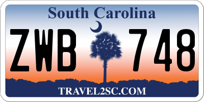 SC license plate ZWB748