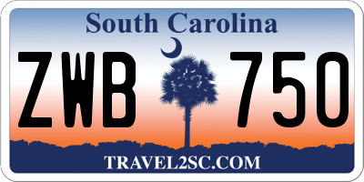 SC license plate ZWB750