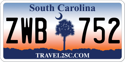 SC license plate ZWB752