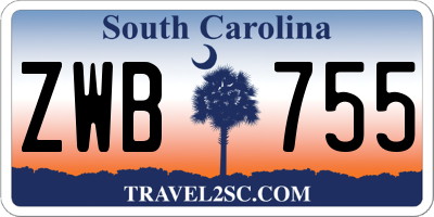 SC license plate ZWB755