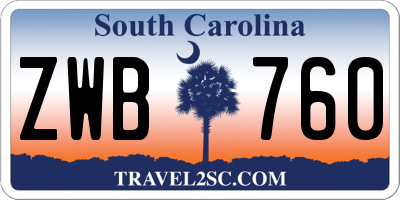 SC license plate ZWB760