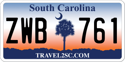 SC license plate ZWB761