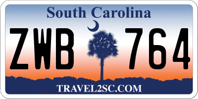 SC license plate ZWB764