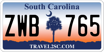 SC license plate ZWB765