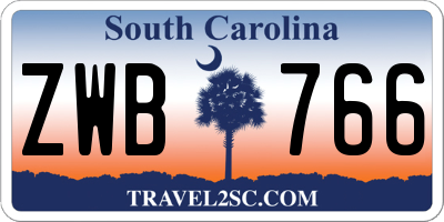 SC license plate ZWB766