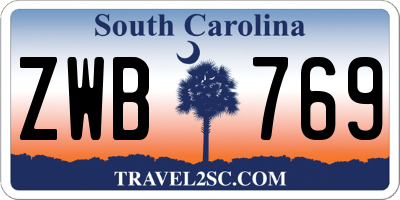 SC license plate ZWB769