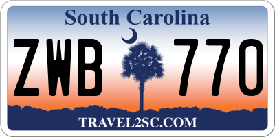 SC license plate ZWB770