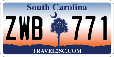 SC license plate ZWB771