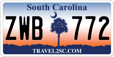 SC license plate ZWB772