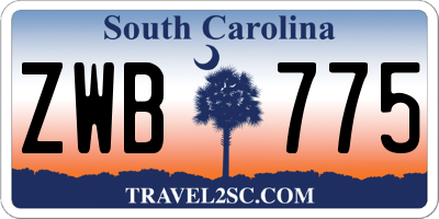 SC license plate ZWB775