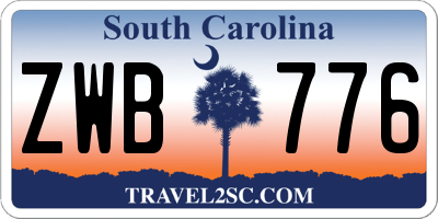 SC license plate ZWB776