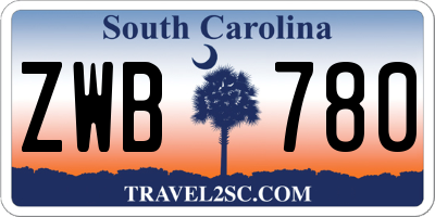 SC license plate ZWB780