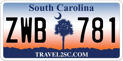 SC license plate ZWB781