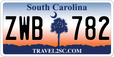 SC license plate ZWB782
