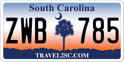 SC license plate ZWB785