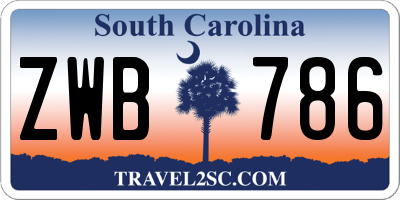SC license plate ZWB786