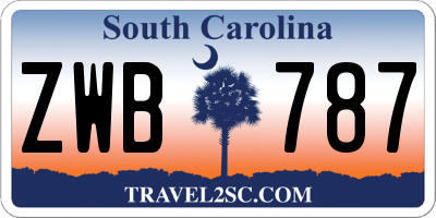 SC license plate ZWB787