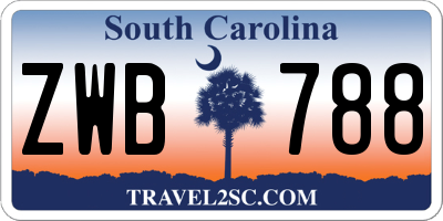 SC license plate ZWB788