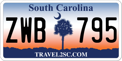 SC license plate ZWB795