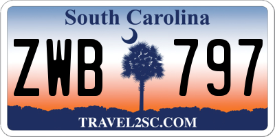 SC license plate ZWB797