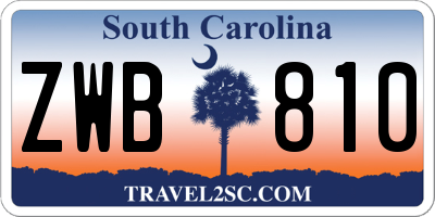 SC license plate ZWB810
