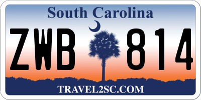 SC license plate ZWB814