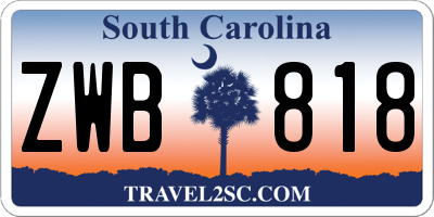 SC license plate ZWB818