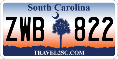 SC license plate ZWB822