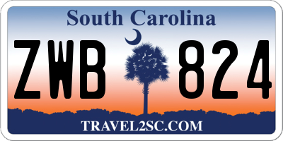 SC license plate ZWB824