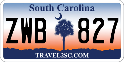 SC license plate ZWB827