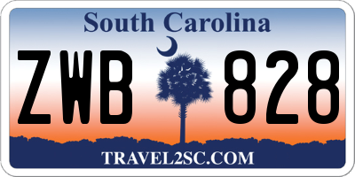 SC license plate ZWB828