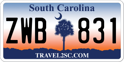 SC license plate ZWB831