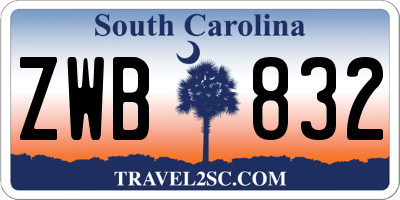 SC license plate ZWB832