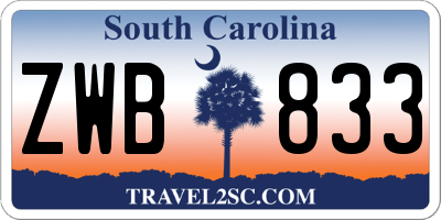 SC license plate ZWB833