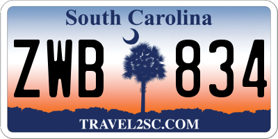 SC license plate ZWB834
