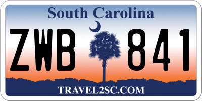 SC license plate ZWB841