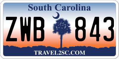 SC license plate ZWB843