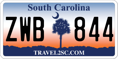 SC license plate ZWB844