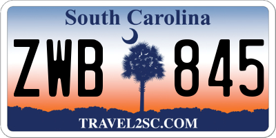 SC license plate ZWB845