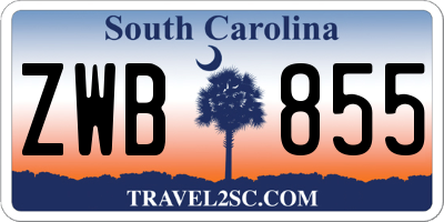 SC license plate ZWB855