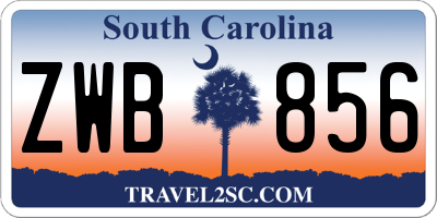 SC license plate ZWB856