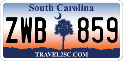 SC license plate ZWB859