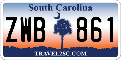 SC license plate ZWB861