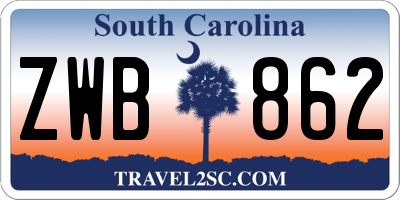 SC license plate ZWB862