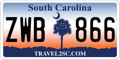 SC license plate ZWB866