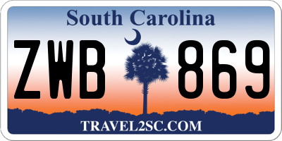 SC license plate ZWB869