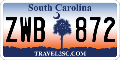 SC license plate ZWB872