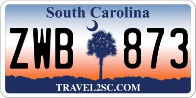 SC license plate ZWB873