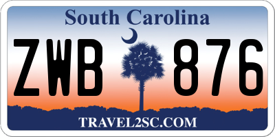 SC license plate ZWB876