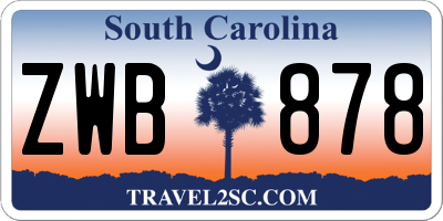 SC license plate ZWB878